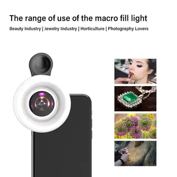 Universal Selfie LED Flash Inel de Lumina Portabil Telefon Mobil 50 LED-uri Selfie Luminoasă Inel Clip 15X Fotografie Telefon Macro L