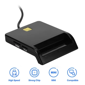 Universal USB 2.0 Smart Card Reader pentru Carduri Bancare CAC IC ID-ul SIM DNIE ATM Dropship