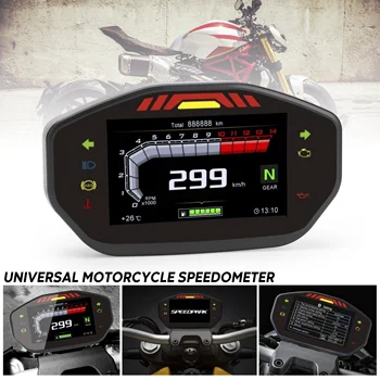 Universal vitezometru motocicleta digital LCD TFT 14000RPM 6 Viteze Kilometrajul For1, Cilindri de 2,4 Metri