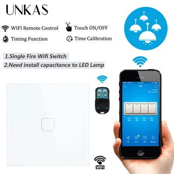 UNKAS Standard UE 1 Banda Amazon Alexa Control Vocal Tuya/Smart Viata/ewelink WiFi smart switch Comutator Tactil pentru Google Acasa
