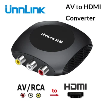 Unnlink RCA/AV cu HDMI-compatie Adaptor Convertor CVBS Compozit Convertor HDMI cu audio 1080P NTSC/PAL pentru set-top box
