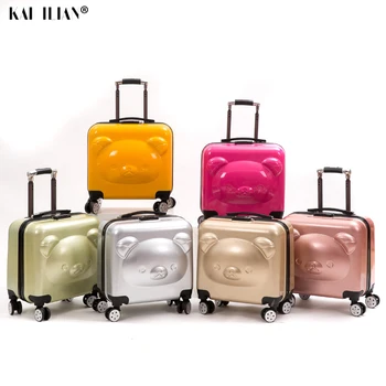 Urs Copil Travel Carucior de bagaje valiza sac de Cărucior pe roți caz de călătorie Copii de Rulare valiza pentru fete Băiat de Desene animate cutie