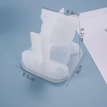 Urs drăguț 3D Matrite de Silicon Cristal geometrice urs suport de telefon mobil Amuzant Mucegai Kawaii Mucegai Silicon Rășină Pandantiv Mucegai
