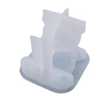 Urs drăguț 3D Matrite de Silicon Cristal geometrice urs suport de telefon mobil Amuzant Mucegai Kawaii Mucegai Silicon Rășină Pandantiv Mucegai