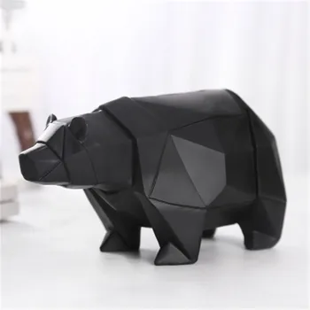 Urs Polar Geometrice Pusculita Statui De Animale Banii Băncilor Figurine De Rasina Art&Craft Copii Cadou Jucărie Decor Acasă A1585