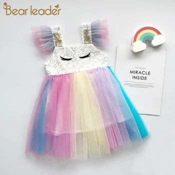 Ursul Lider Fete Dress 2021 Drăguț Polka Dot Rochie de Printesa pentru Fete pentru Copii Dress fără Mâneci Rochii de Partid 3 7T Haine Copii