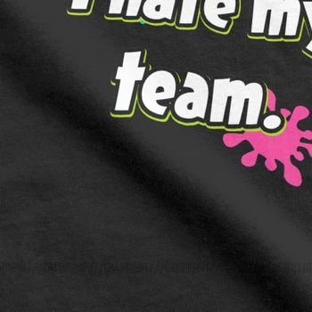 Urăsc Echipa Mea Splatoon T Camasa pentru Barbati Bumbac T-Shirt O de Gât Cerneală Copil Jocul Squid Tricou Maneci Scurte Topuri Idee de Cadou