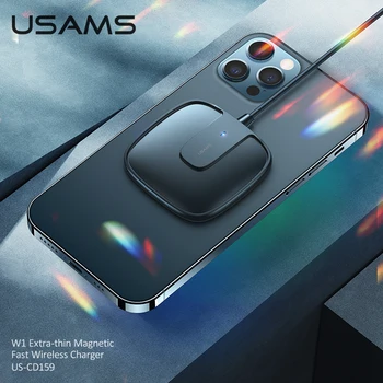 USAMS Lumina Magnetic Wireless Încărcător Pentru iPhone 12 12Pro Max Incarcator Magsafe 15W Pentru iPhone 12 Mini Ultra Subțire Încărcător Rapid