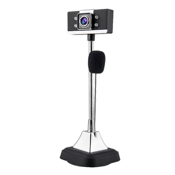 USB 2.0 Cablu Webcams1080P PC, Laptop, Camera Video cu Unghi Reglabil LED HD cu Night Vision Cu Microfon negru