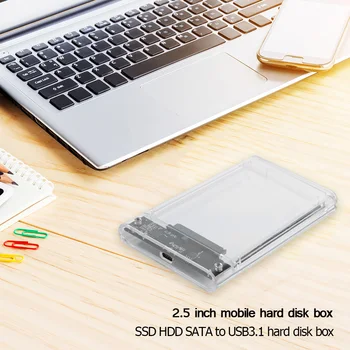 USB 3.1 Tip-C Mobile Hard Disk Suport Cutie 8TB Transparent 2.5 inch SATA HDD SSD Extern Cabina de Caz pentru Laptop PC