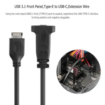 USB 3.1 Tip E pentru USB 3.1 Tip C de sex Feminin Cablu de Extensie cu Montare pe Panou Surub,Placa de baza de Tip E pentru USB de Tip C de pe Panoul Frontal Cablu