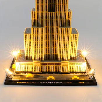 USB Alimentat LED Lighting Kit Pentru Arhitectura Empire state Building 21046 Blocuri Accesorii (LED Incluse Numai, Nu Kit)
