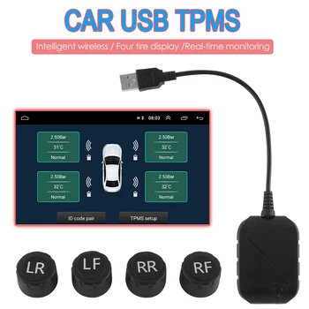 USB Auto TPMS pentru Android Auto Radio Player USB 3.0 Auto Monitorizare a Presiunii în Pneuri Senzor de Bricheta de Securitate sistem de Avertizare