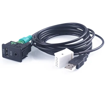 USB Aux Comutator + Cablu Adaptor pentru BMW seria 3 Seria 5 E87 E90 E91 E92 X5 X6 F01 F02 F10 F11