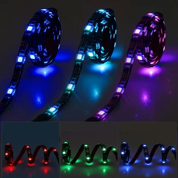 USB Benzi cu LED-uri RGB Schimbătoare TV LED de Fundal Iluminat de Control Bluetooth APP Alimentat de la Baterie Flexibilă cu LED-uri Lumina de 1m, 2m 2x50cm