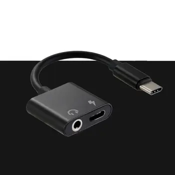 USB-C, Jack De 3.5 Tip C Cablu Adaptor 2-in-1 USB de Tip C Audio de 3,5 mm pentru Căști Convertor Cablu de Încărcare Adaptor