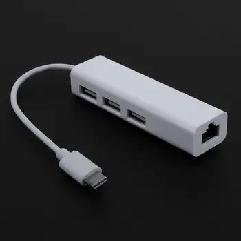 USB-C USB 3.1 Type C la USB, Ethernet RJ45 Lan Adaptor Hub Cablu pentru Macbook PC-ul Type-C port acceptă inversă plug