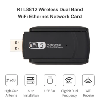 USB, Carduri de Rețea Ușor Wireless Dual Band 2.4 G 5.8 G WiFi Adaptor Ethernet 1200Mbps pe scară Largă Compatibil cu placa de Retea