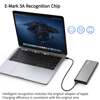 USB de Tip C, Cablu 1.8 M 5.9 ft USB 5A E-MARK PD100W încărcare rapidă Aplicabile pentru MacBook Carte iPad PD 30W 61W 87W 91W adaptor de alimentare