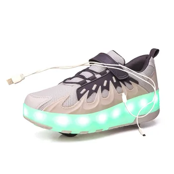 USB de Încărcare de Moda Fete Baieti LED Pantofi de Skate Role Pentru copii Copii Adidasi Roți Două roți