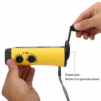 USB Portabil de Urgență Manivelă Generator Solar AM/FM/WB Radio, Lanterna, Incarcator de Camping în aer liber Lumina