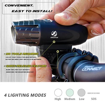 USB Reîncărcabilă Lanterna LED Biciclete Lumina Bicicleta Lampa LED pentru Faruri de noapte De echitatie, pescuit, vanatoare, camping, etc.