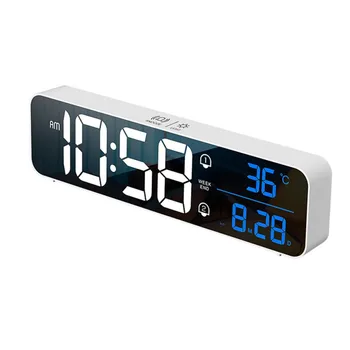 USB Reîncărcabilă LED Digital Ceas cu Alarmă Snooze Iluminare Mut Desktop Electronic de Afișare a Temperaturii Noptiera Muzica Ceasuri