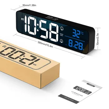 USB Reîncărcabilă LED Digital Ceas cu Alarmă Snooze Iluminare Mut Desktop Electronic de Afișare a Temperaturii Noptiera Muzica Ceasuri