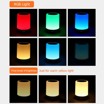 USB Reîncărcabilă LED Masă Lampă de Noapte Touch Estompat Difuzor Portabil Bluetooth Ceas Digital de Alarmă de Crăciun Lumina de Noapte Cadou