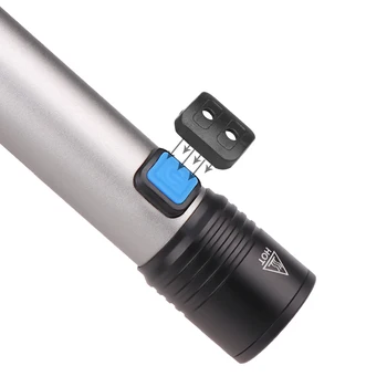 USB Reîncărcabilă T6 LED Lanterna Portabil Built-in 1200mAh Baterie cu litiu Impermeabil Camping lumina Lanterna cu Zoom de Ieșire