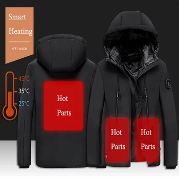 Usb Termic Inteligent Îmbrăcăminte de Încărcare Încălzire Geaca de Iarna calduroasa Haina Barbati Top Alpinism, Pescuit, Sport Casual