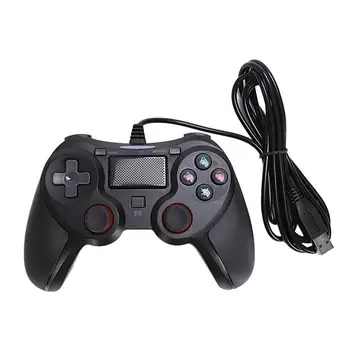 USB Wired Controller Gamepad Universal pentru Sony PS4 PS4 PS4 Slim Pro PS3 Consola de Joc pentru PC Joystick cu Aproximativ 1,9 m de Cablu Negru