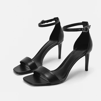 Uscat new england moda Culoare de contrast toc sexy peep toe stilet petrecere sandale femei pantofi pentru femei pantofi pentru femei sandale