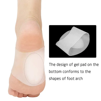 USHINE 1 pereche arc de cerc, tălpi Fasciita silicon pantofi introduce spurs picior de îngrijire picioare plate șosete pernite branț ortopedice