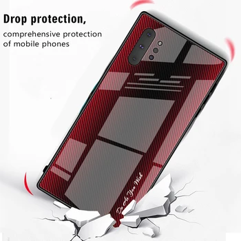 UYFRATE Fibra de Carbon Degrade Stripe Sticla Caz Pentru Samsung Galaxy Nota 10 Plus S20 Ultra A71 A70 A50 A30 S10 S9 Plus