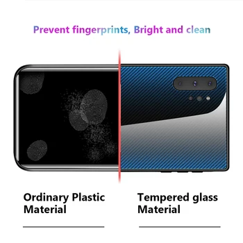 UYFRATE Fibra de Carbon Degrade Stripe Sticla Caz Pentru Samsung Galaxy Nota 10 Plus S20 Ultra A71 A70 A50 A30 S10 S9 Plus