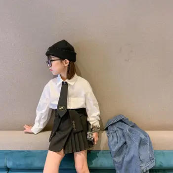 Uzura pentru copii fete fusta plisata 2020 toamna pantaloni fusta fusta scurta de mijloc și de mare pentru copii fusta stil de colegiu fusta