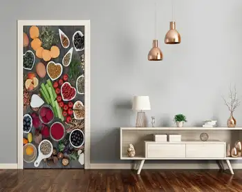 Ușa Sticker Mural DIY Legume Fructe produse Alimentare Decalcomanii Creative Tapet PVC autoadezive, Pentru a Reînnoi de Arta de Imprimare Imagine Decor Acasă