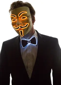 V de la Vendetta Anonim CONDUS Măști Fantomă Cosplay Masca pentru Barbati Femei Costum de Halloween Neon Lumina Mascaradă Partid de Dans