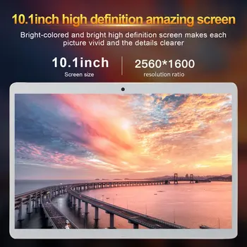 V10 Clasic Tableta 10.1 Inch HD Ecran Mare, Android Versiunea 8.10 Moda Comprimat Portabil 6G+64G Comprimat de culoare Albă