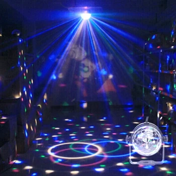 Vacanta de Interior Lumini de Partid Disco Ball Sunet Activat de Rotație a CONDUS Lumina Disco RGB cu Telecomanda Vacanță Interioară în aer liber