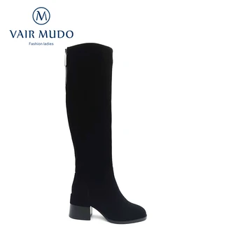 VAIR MUDO 2020 Cizme de Iarna din Piele Elegant Lână Cald Cizme Pantofi Femei Tocuri Groase Copil de piele de Căprioară de Înaltă Calitate Lagre SizeZT58