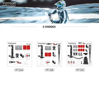 Vamson Accesorii pentru Gopro Hero 6 5 4 Set Cască 4 Way Reglabil Pivot Brațele de Gâtul Curea Montare pentru Xiaomi YI pentru SJCAM VP126B
