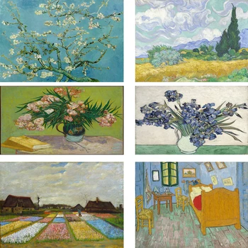 Van Gogh Faimoase Opere De Artă Pictură În Ulei Floare De Iris Cer Decor Decor De Perete De Perete De Arta Tablouri Canvas Postere Nordic Decor Acasă
