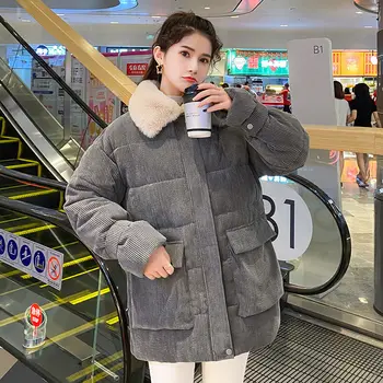 Vangull Femei Catifea Căptușit Sacou 2020 Iarna Liber de Iepure Faux Blana Guler Cald Îngroșa Scurt Casual Sacou Captusit coreeană