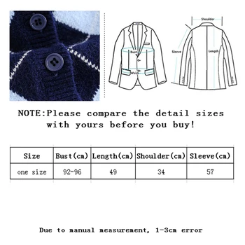 Vangull Vintage Femei Pulover Geometrice Rombic Cardigan Calda De Toamna Cu Maneci Lungi Îmbrăcăminte Exterioară Anglia Stil Pulover Topuri