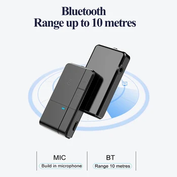 VAORLO Masina de Muzică Audio Receptor Bluetooth Cu Microfon Handsfree 3.5 mm AUX APTX Wireless BT 5.0 Adaptor Pentru Masina Căști Difuzoare