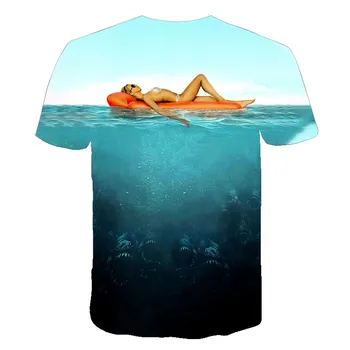 Vara 2020 produs nou cu mânecă scurtă gât rotund tricou 3D imprimate piranha grafic personalitate de moda T-shirt s-6xl