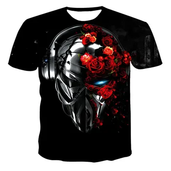 Vara 3D pentru Bărbați T-shirt Venin de Groază Liber de Imprimare de Mari Dimensiuni Casual 110-6XL Îmbrăcăminte pentru Bărbați O-Gat Maneci Scurte Top T-shirt