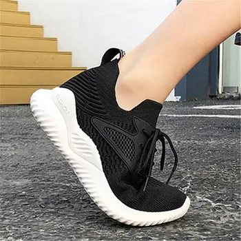 Vara Adidași de Moda Respirabil Tesatura Stretch Șosete în aer liber, Pantofi pentru Femei cu fund Plat Adidași Pantofi Casual Zapatos Mujer